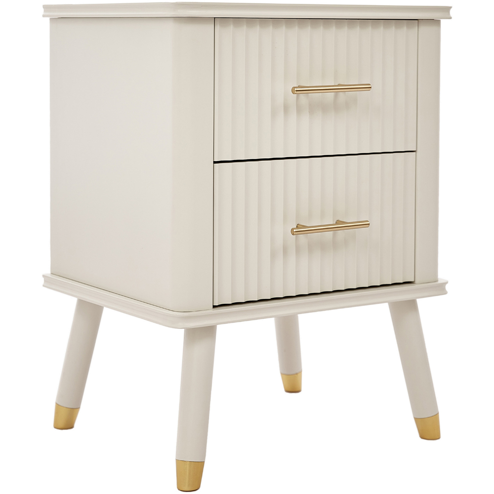Cozzano 2 Drawer White Bedside Table Image 2