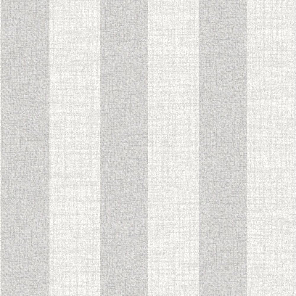 Grandeco Classic Wide Stripe Grey Textured Wallpaper Image 1