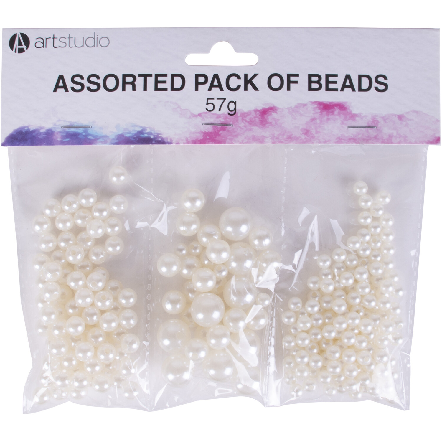 Art Studio Assorted Pack of Beads - White Image