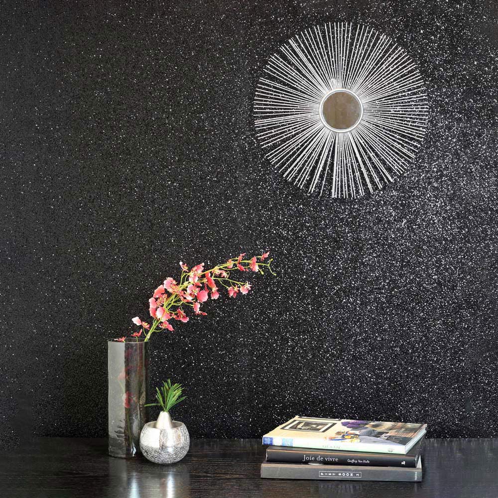 Arthouse Sequin Sparkle Black Wallpaper Image 4