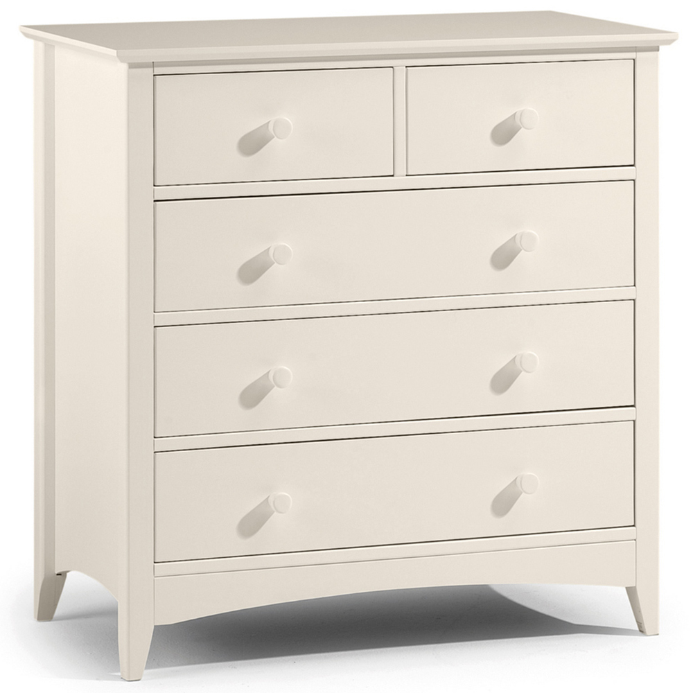 Julian Bowen Cameo 5 Drawer Stone White Chest of Drawers Image 2