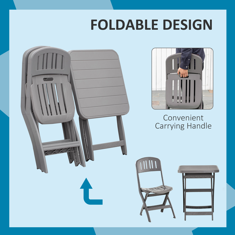 Outsunny 2 Seater Curved Foldable Bistro Set Grey Image 4