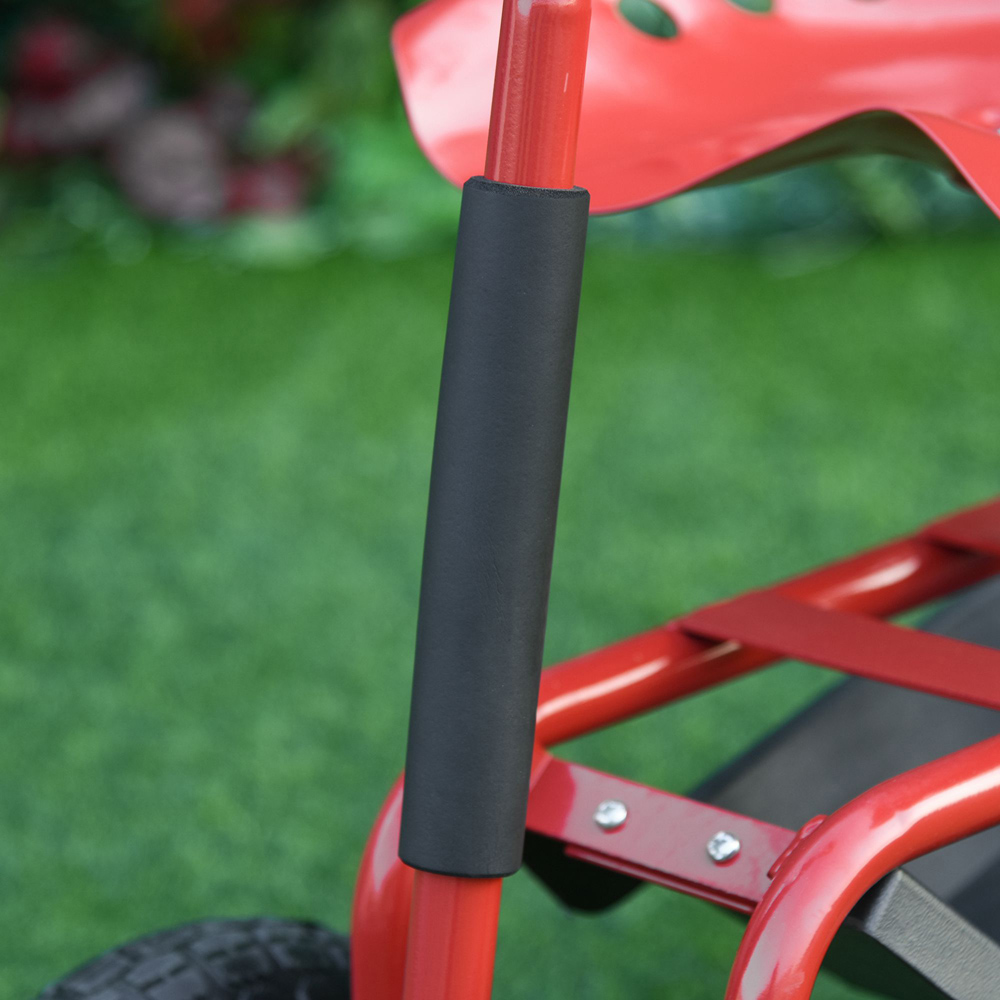 Outsunny Red Swivel Garden Trolley 150kg Image 3