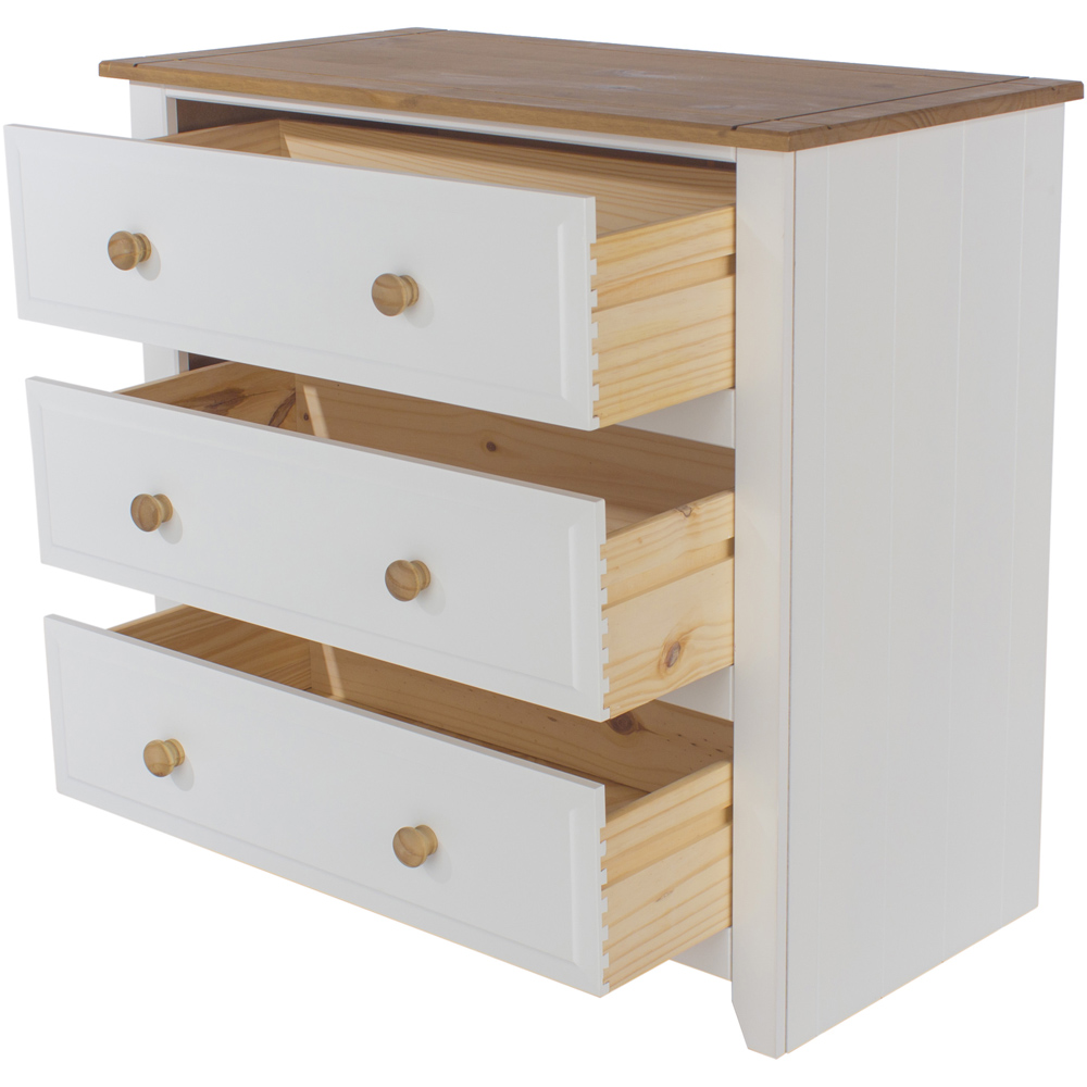 Core Products Capri 3 Drawer White Chest of Drawers Image 5