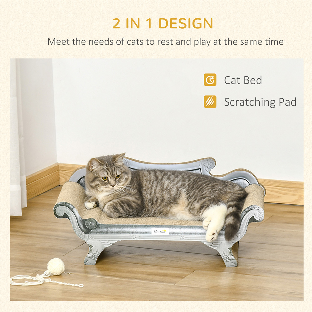 PawHut Brown Sofa Lounger Cat Bed Image 4