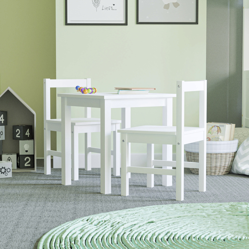 Junior Vida Pisces White Kids Table and Chairs Set Image 3