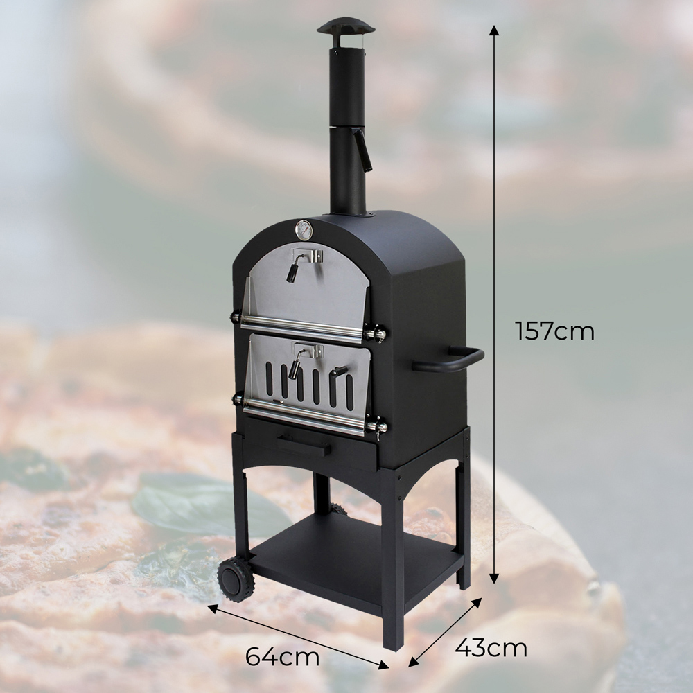 KuKoo Black Outdoor Pizza Oven and Cover Image 2