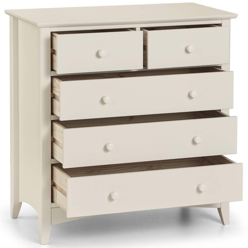 Julian Bowen Cameo 5 Drawer Stone White Chest of Drawers Image 4