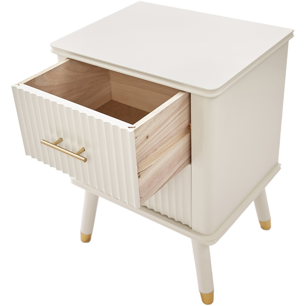 Cozzano 2 Drawer White Bedside Table Image 5