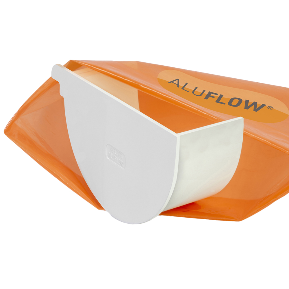 Aluflow White Gutter Deep Right Hand Stop End Image 1