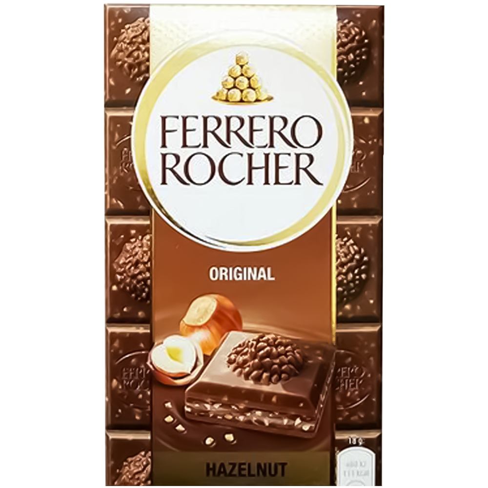 Ferrero Rocher Original Milk Chocolate Bar 90g Image 1