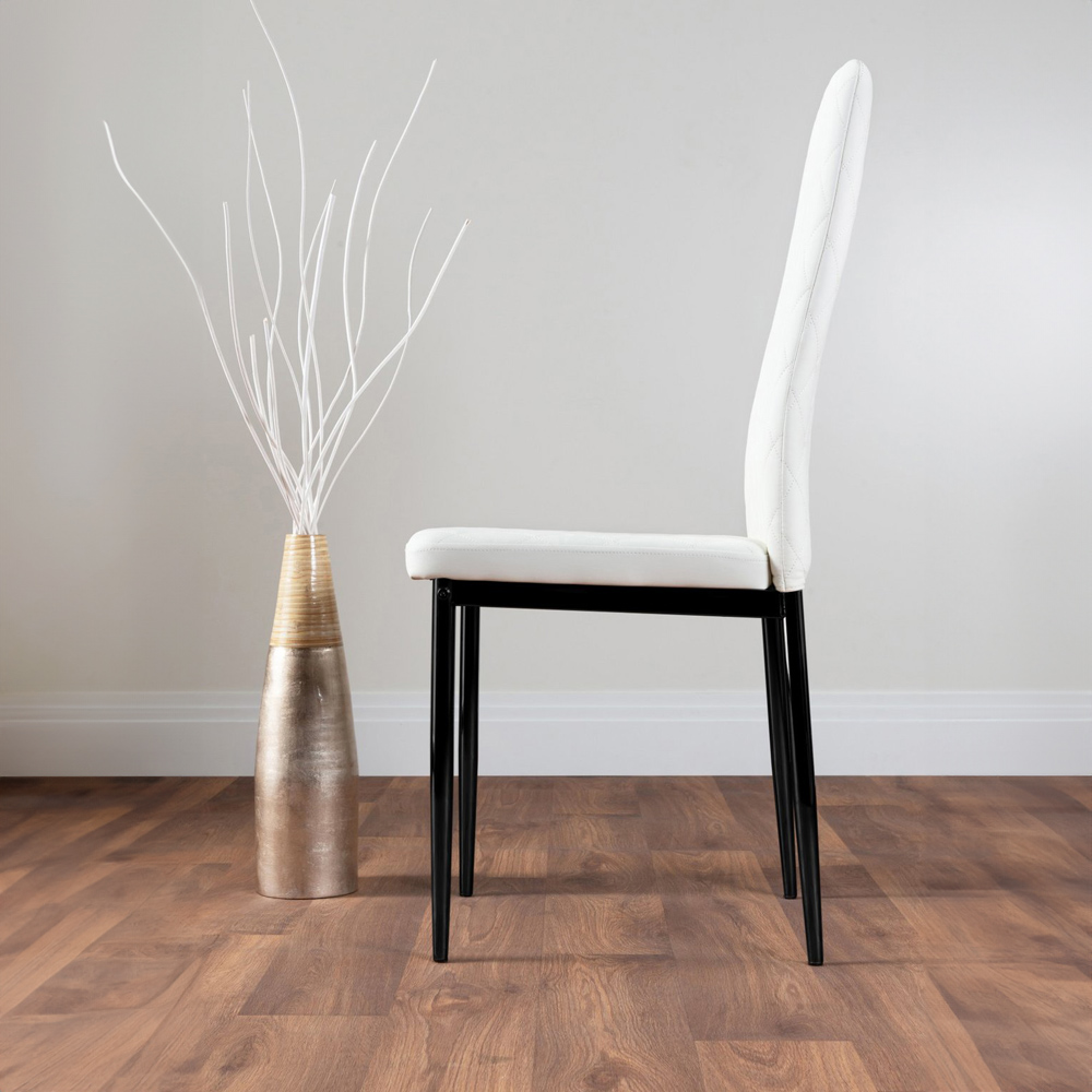 Furniturebox Arona Valera Concrete Effect 4 Seater Round Dining Set Grey and White Image 4