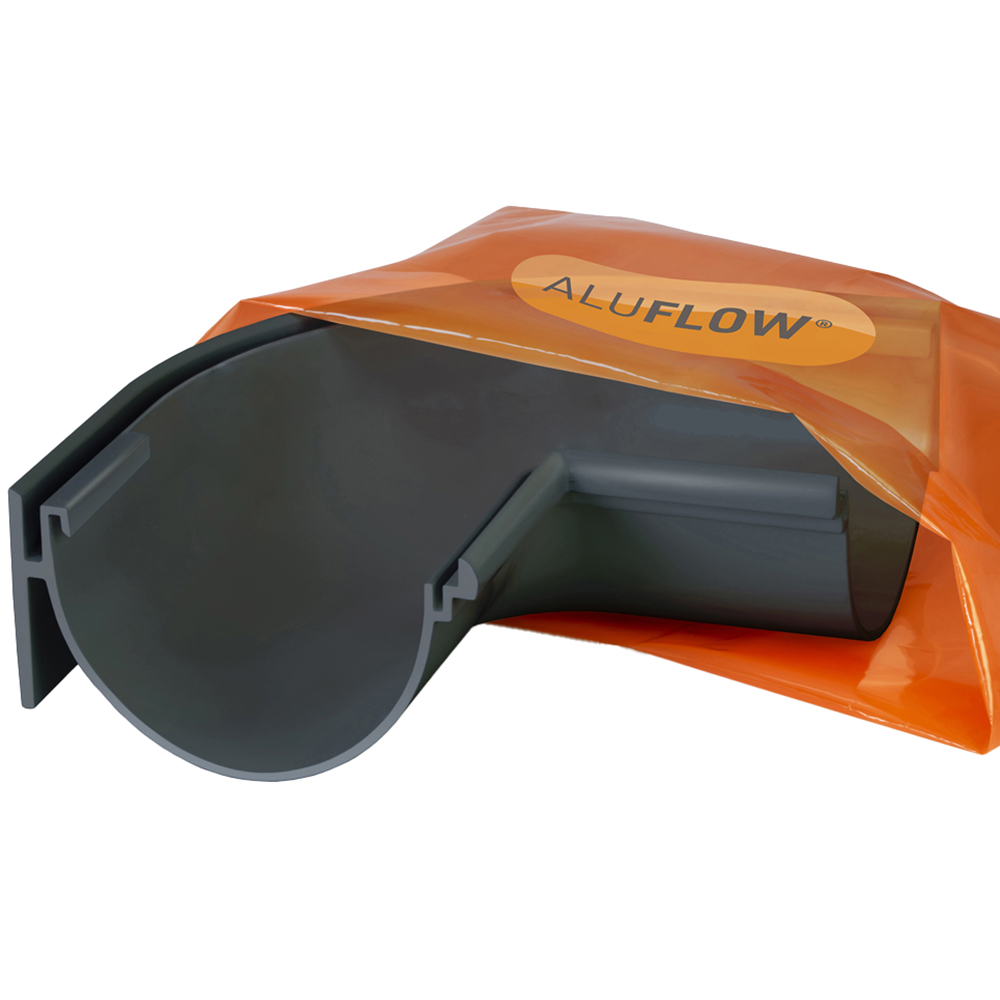 Aluflow Grey 90 Degrees Deep Internal Gutter Angle Image 1
