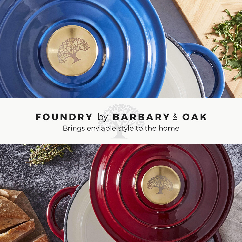 Barbary and Oak 20cm Blue Cast Iron Round Casserole Image 7