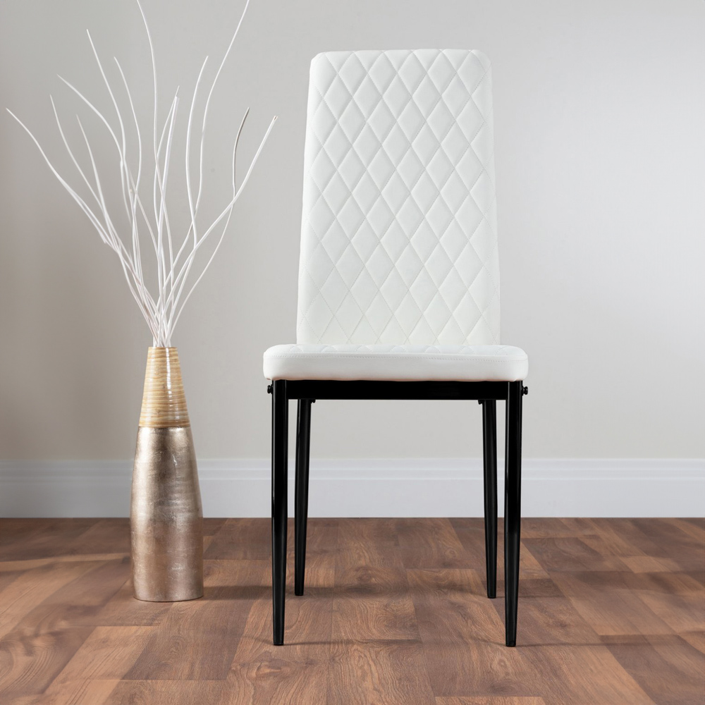 Furniturebox Arona Valera Concrete Effect 4 Seater Round Dining Set Grey and White Image 3