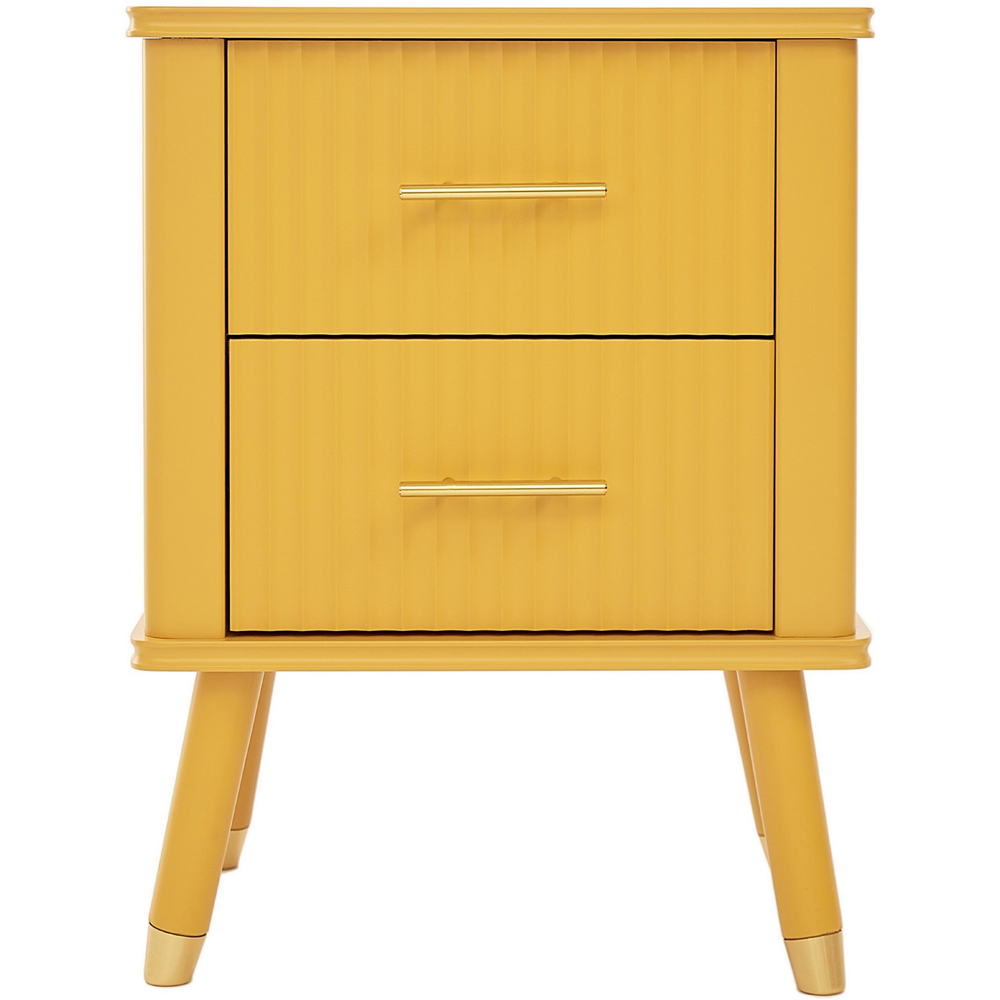 Cozzano 2 Drawer Mustard Bedside Table Image 3