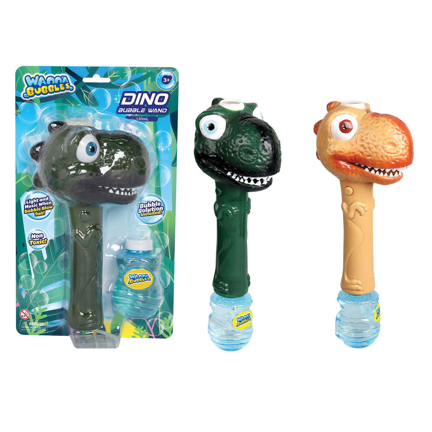 Single Wanna Bubbles Dino Bubble Wand in Assorted styles Image