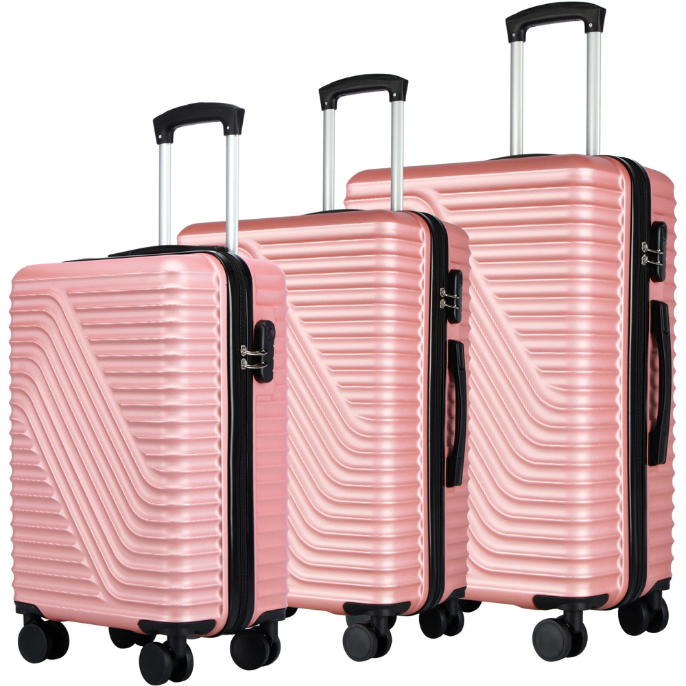 Neo Set of 3 Rose Gold Hard Shell Luggage Suitcases Image 1