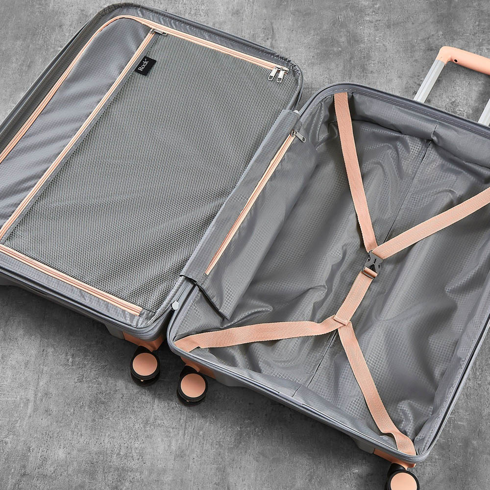 Rock Tulum Set of 3 Grey Hardshell Expandable Suitcases Image 5