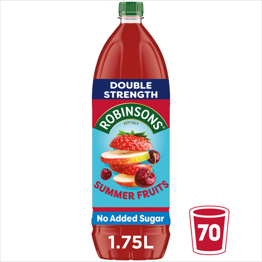 Robinsons Summer Fruits Double Strength No Added Sugar Squash 1.75L Image 2
