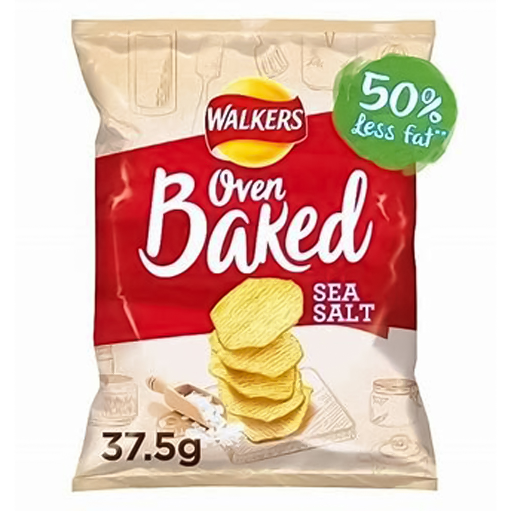 Walkers Baked Sea Salt Snacks Crisps 37.5g Image 1