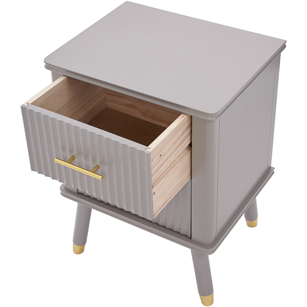 Cozzano 2 Drawer Grey Bedside Table Image 5
