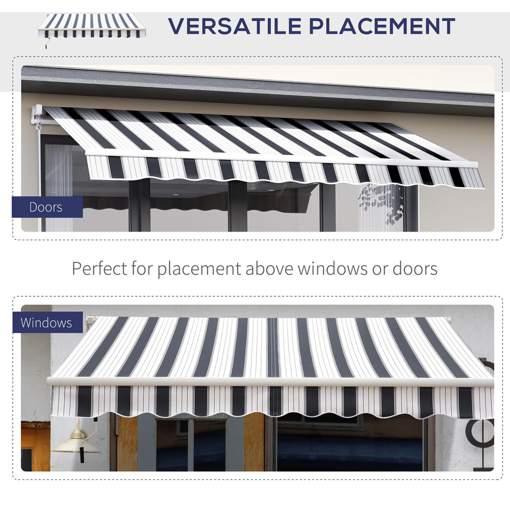 Outsunny Blue and White Retractable Awning 2.5 x 2m Image 6