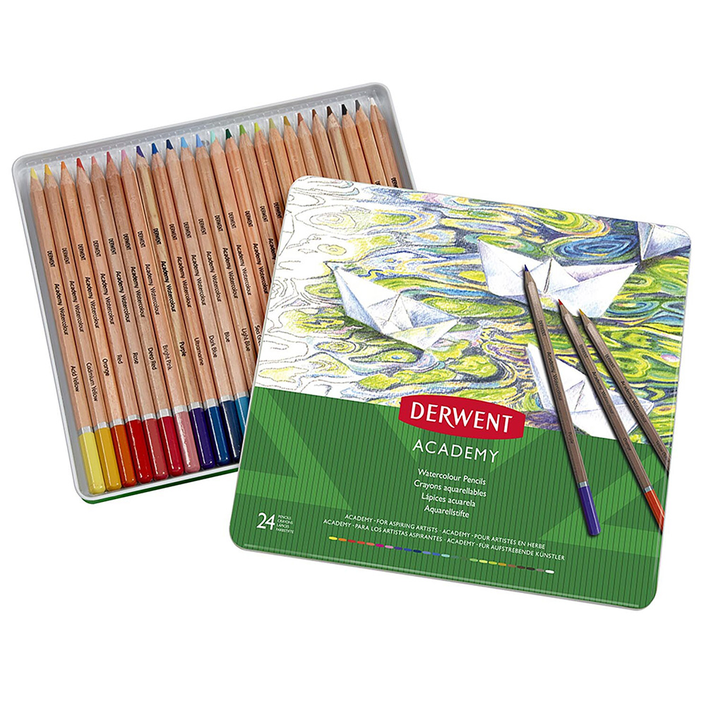 Derwent Academy Watercolour Pencils 24 Pack Image 1