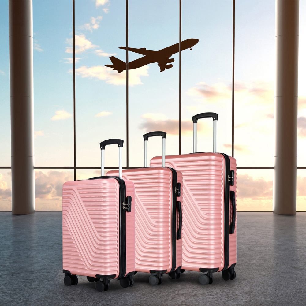 Neo Set of 3 Rose Gold Hard Shell Luggage Suitcases Image 2
