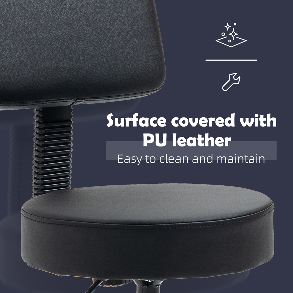 Portland Black PU Leather Height Adjustable Swivel Chair Image 4