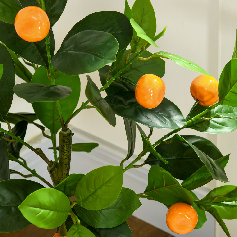 HOMCOM Lemon and Orange Artificial Plants with Pots Set 60cm Image 3
