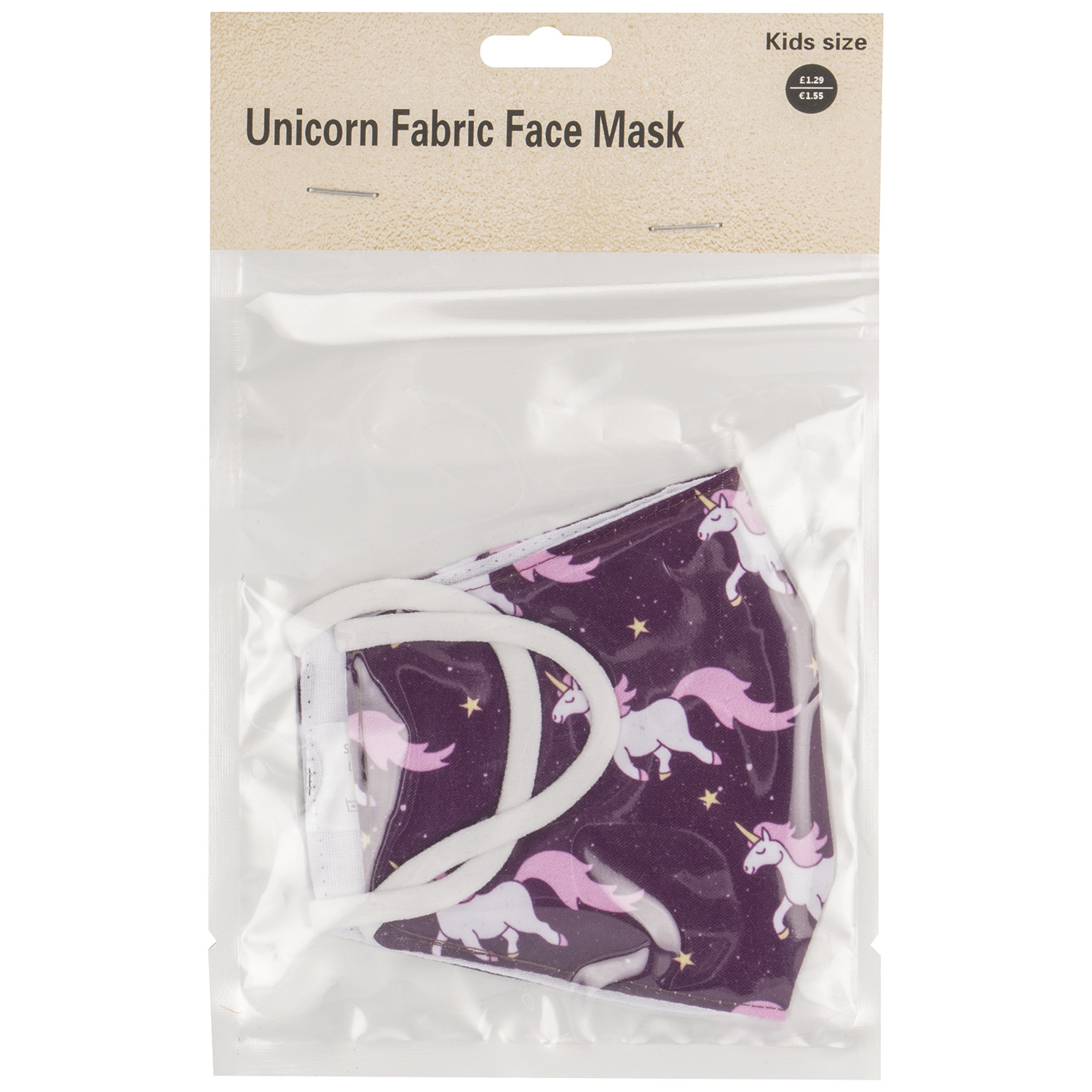 Child's Fabric Face Mask  - Unicorns Image 1