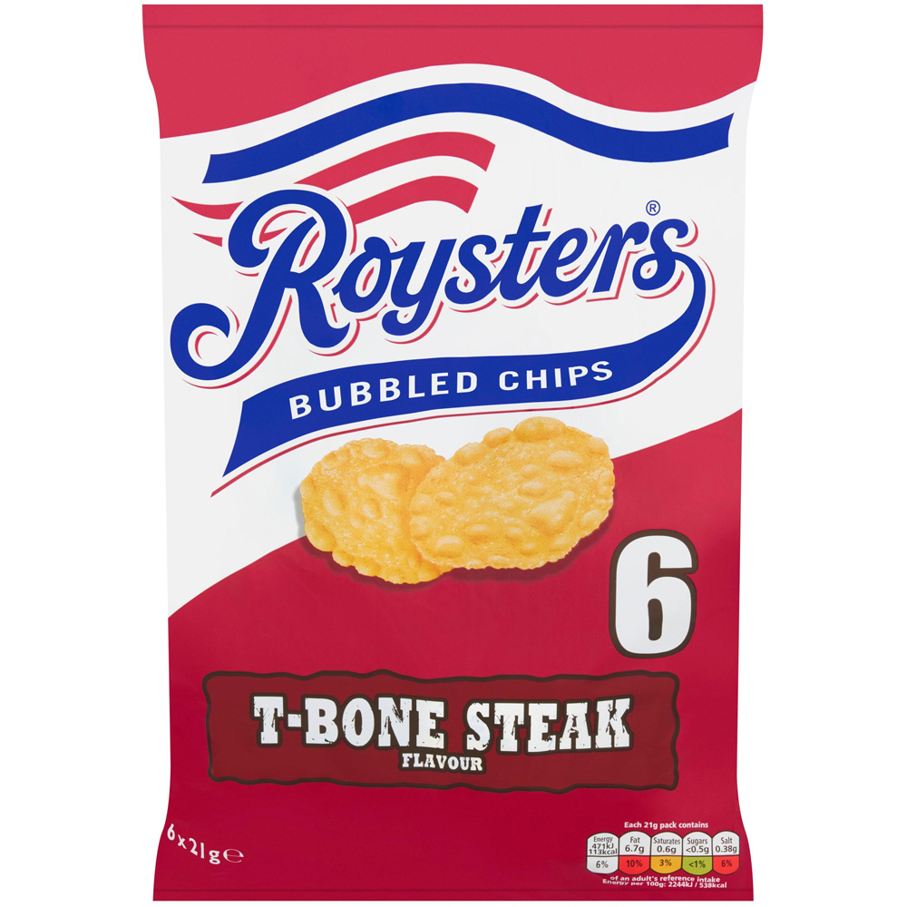 Roysters T-Bone Steak Crisps 6 Pack Image