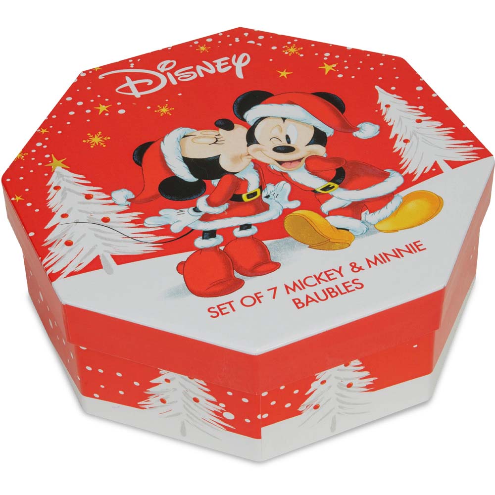 Disney Mickey and Minnie Multicolour Baubles 7 Pack Image 2