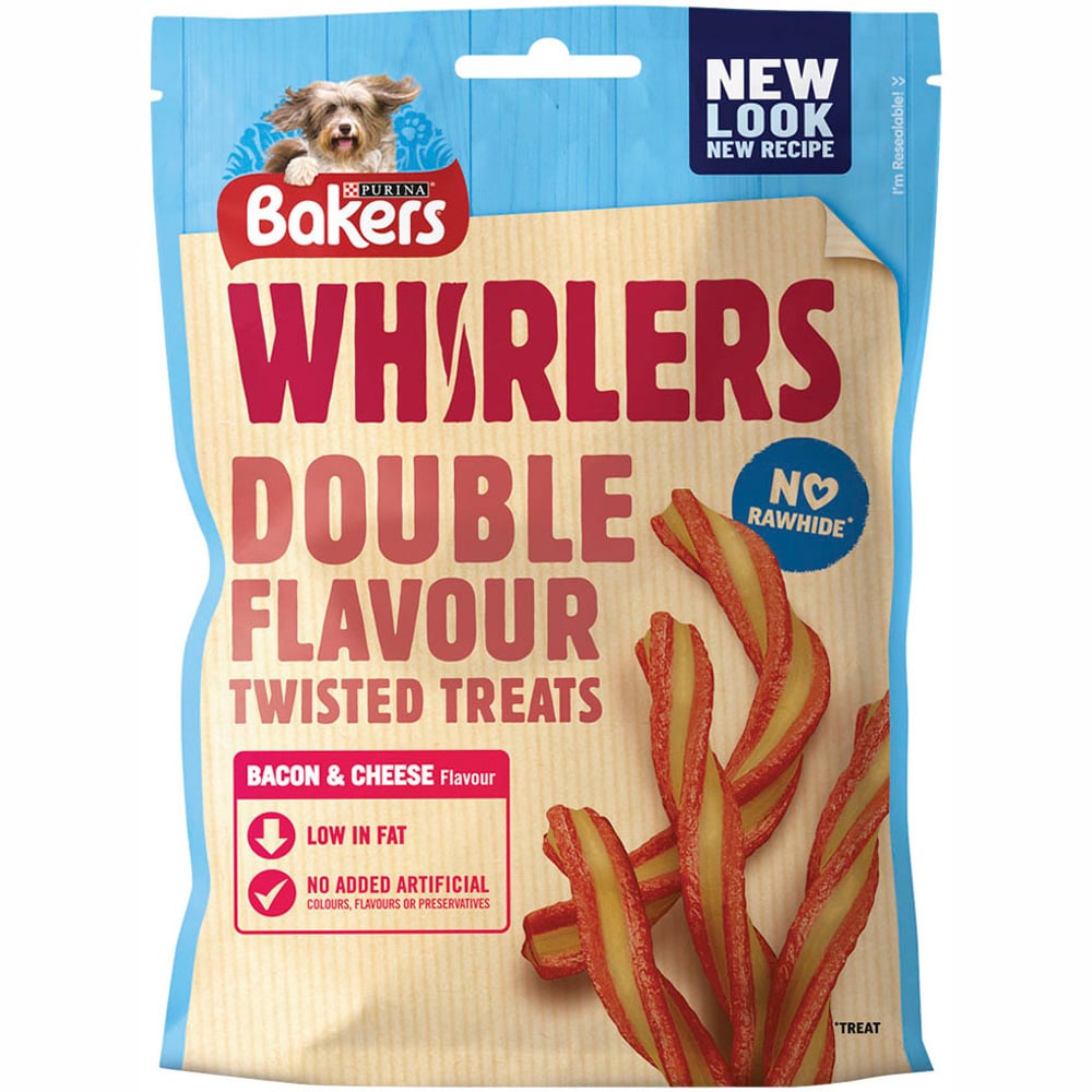 Bakers Whirlers Dog Treat Bacon and Cheese 130g Image 1