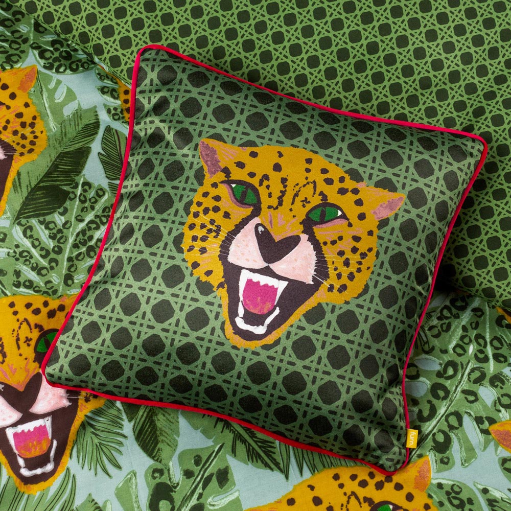 furn. Untamed Green Cheetah Cushion Image 2
