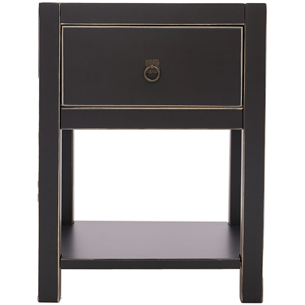 Sino Single Drawer Black Bedside Table Image 3