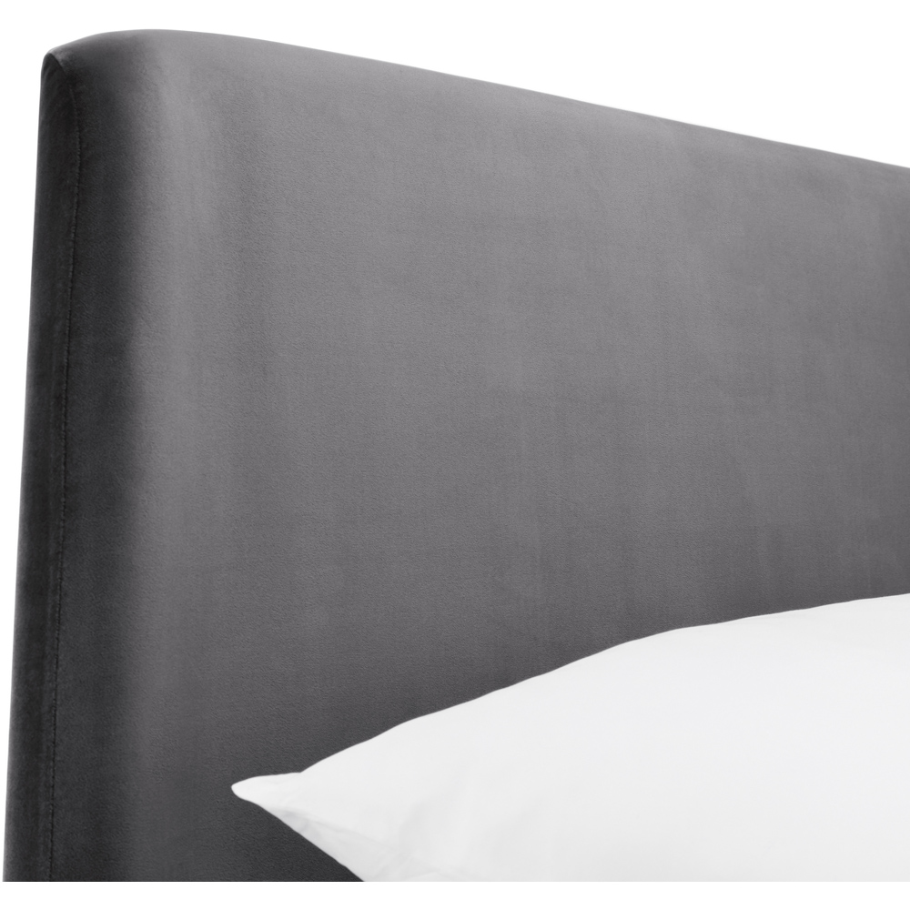Julian Bowen Frida King Size Grey Curved Velvet Bed Frame Image 5