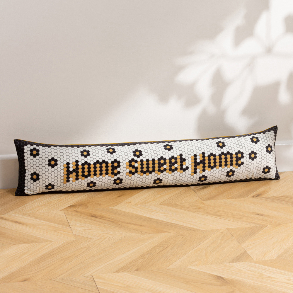 furn. Multicolour Home Sweet Home Mosaic Message Velvet Draught Excluder Image 2