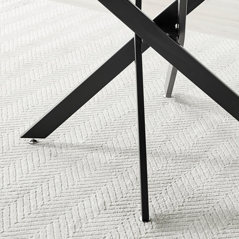 Furniturebox Arona Valera Concrete Effect 4 Seater Round Dining Set Grey and White Image 7