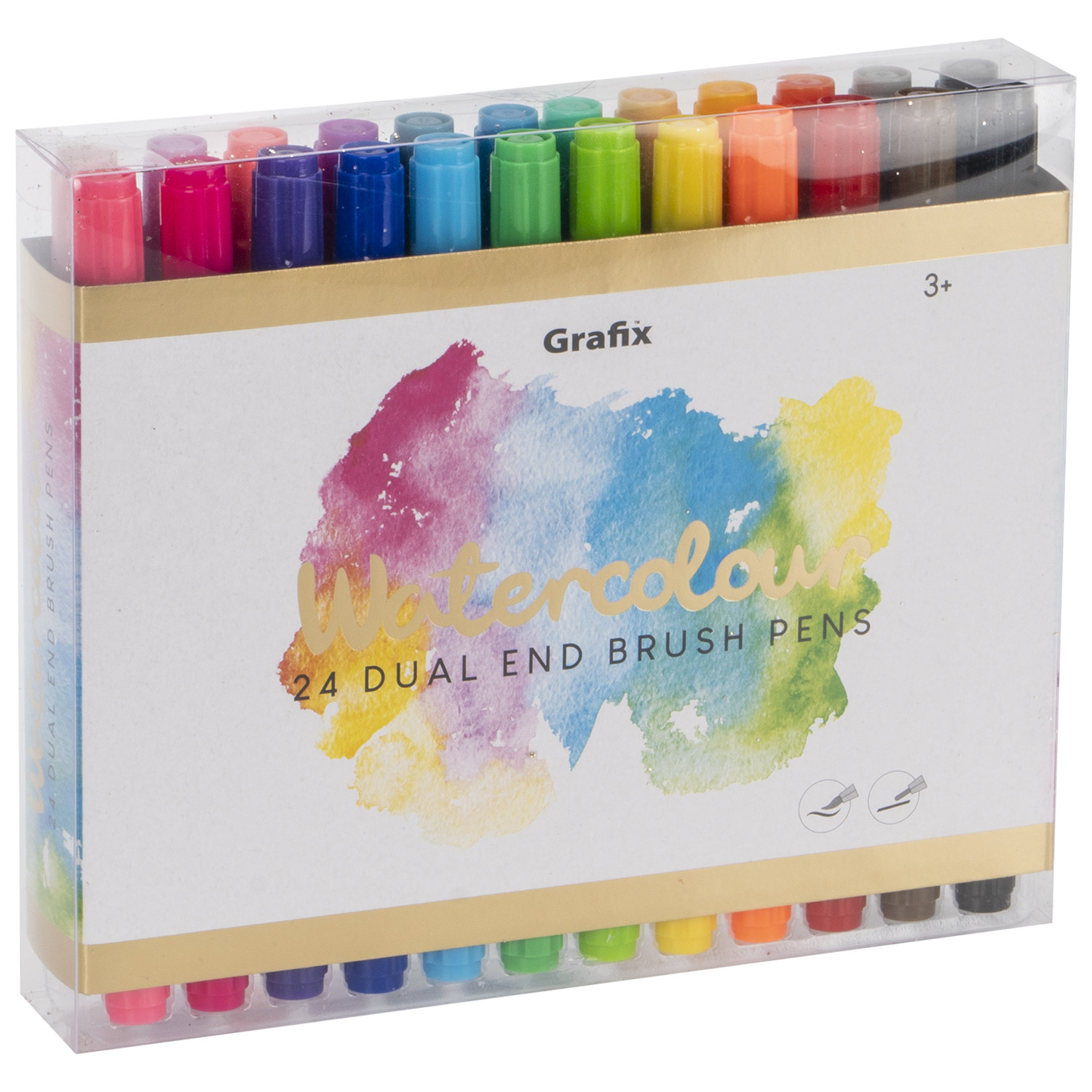 Grafix Dual Watercolour Brush Pens 24 Pack Image