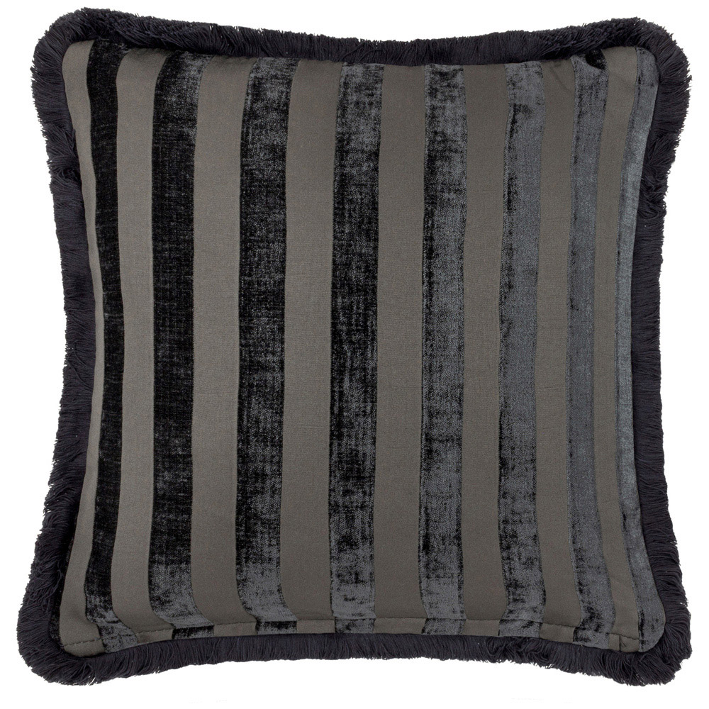 Paoletti Hanover Black Jacquard Cushion Image 2