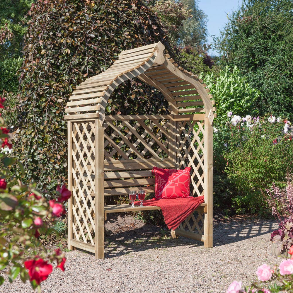 Rowlinson Jaipur 2 Seater Natural Arbour with Slatted Roof Image 8