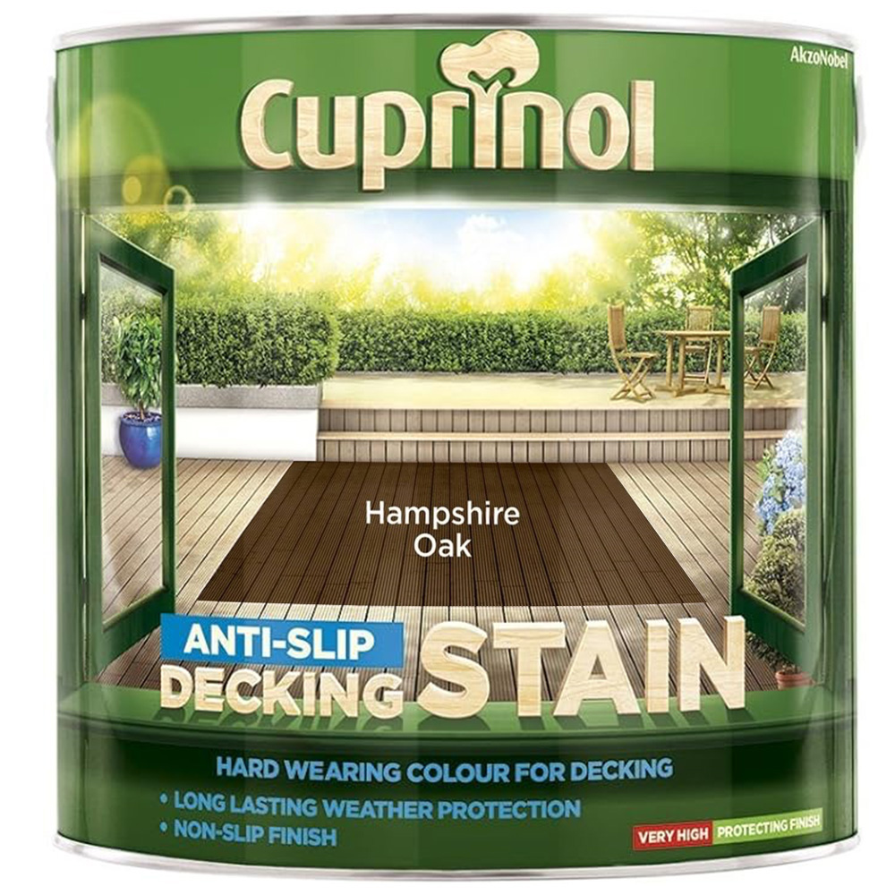 Cuprinol Anti Slip Decking Stain Hampshire Oak 2.5L Image 2