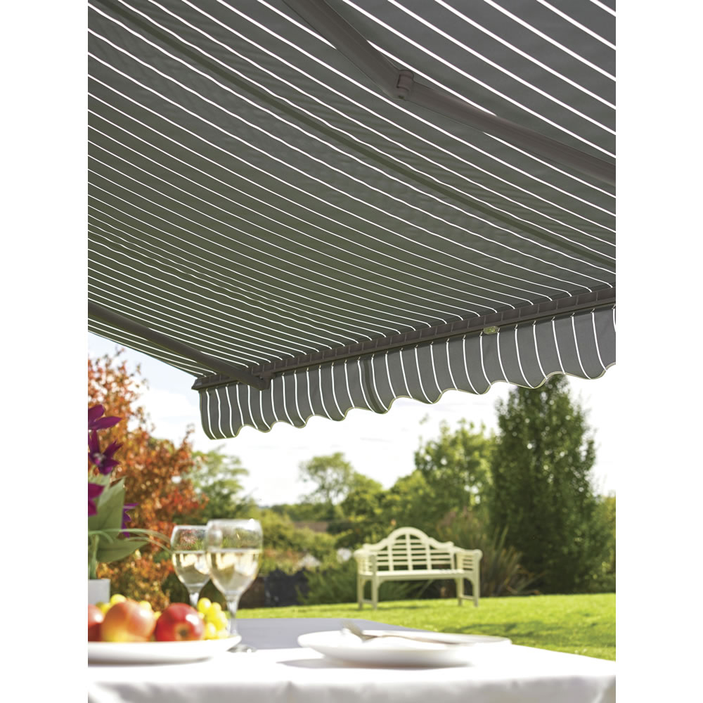 Berkeley Grey and White Stripe Easy Fit Awning 2 x 3m Image 2