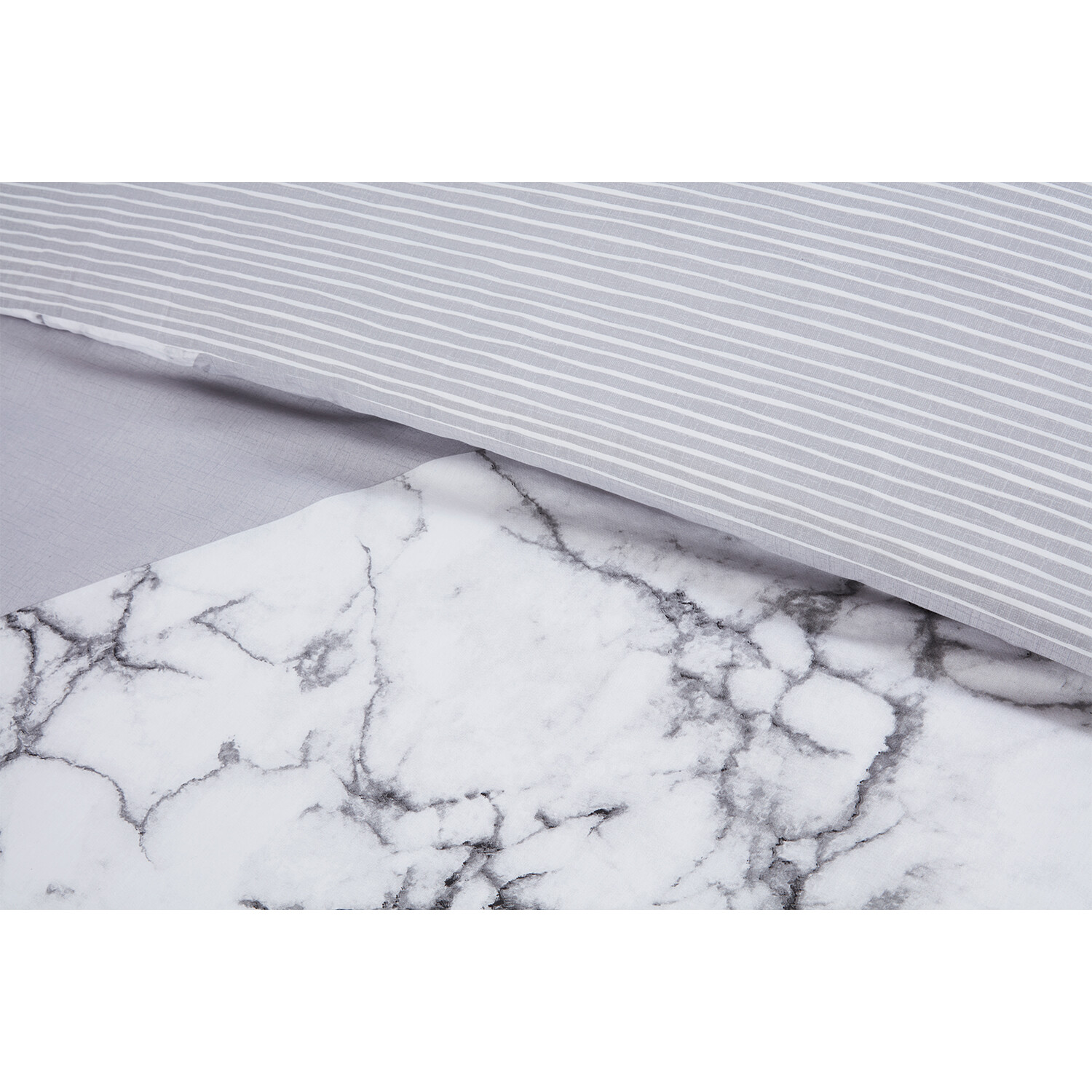 My Home Double Grey Marble Geo Duvet Set Image 5