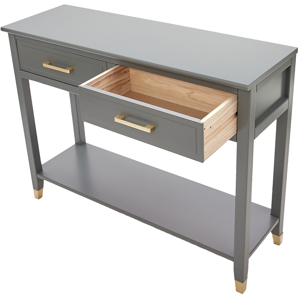 Palazzi 2 Drawers Grey Console Table Image 5