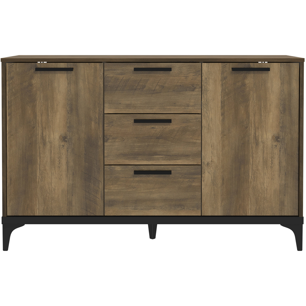 GFW Truro 2 Door and 3 Drawer Knotty Oak Large Sideboard Image 3