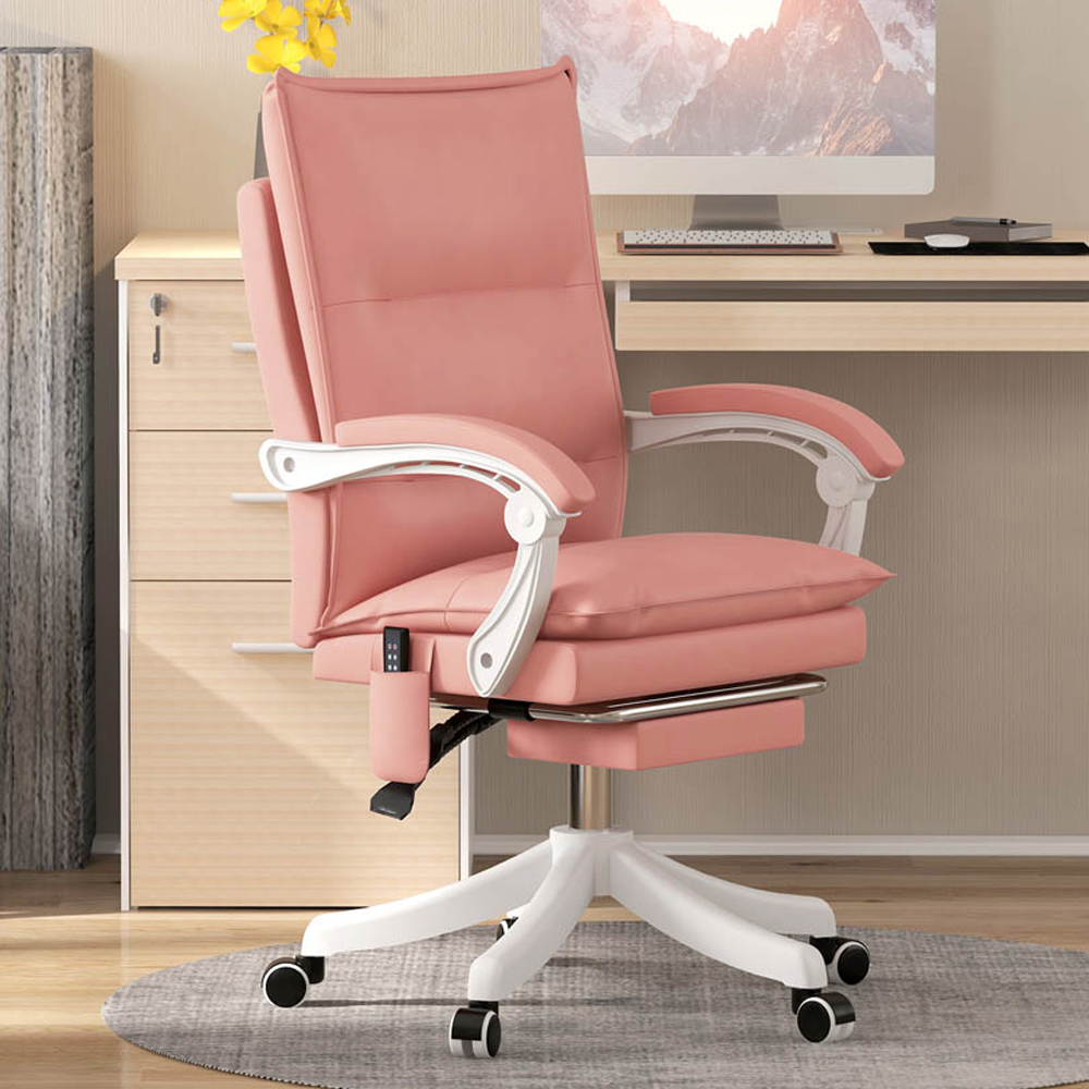 Portland Pink Faux Leather Swivel Vibration Massage Office Chair Image 1