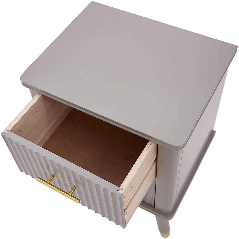 Cozzano 2 Drawer Grey Bedside Table Image 6